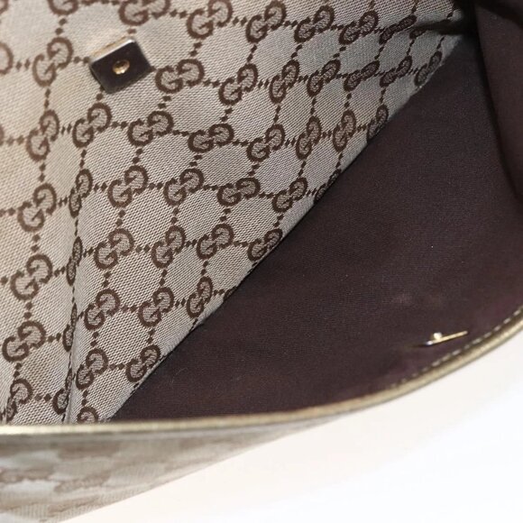 GUCCI GG Canvas Shoulder Bag Beige Gold 145857 Auth ep11216 - Picture 14 of 16